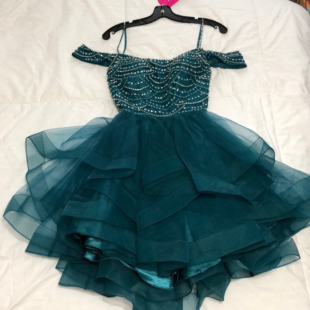 off the shoulder homecoming dress